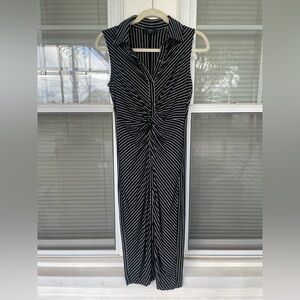 T Tahari Button Twist Midi Dress